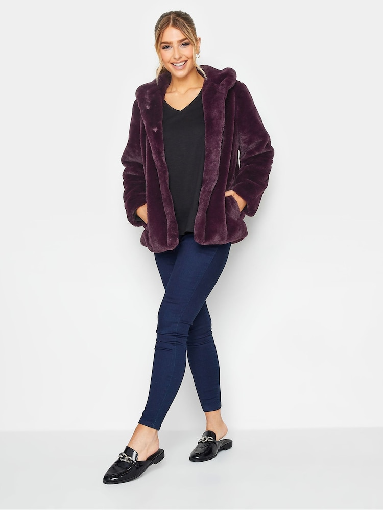 M&Co Red Faux Fur Coat - Image 2 of 4