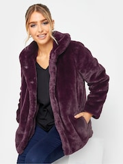 M&Co Red Faux Fur Coat - Image 4 of 4