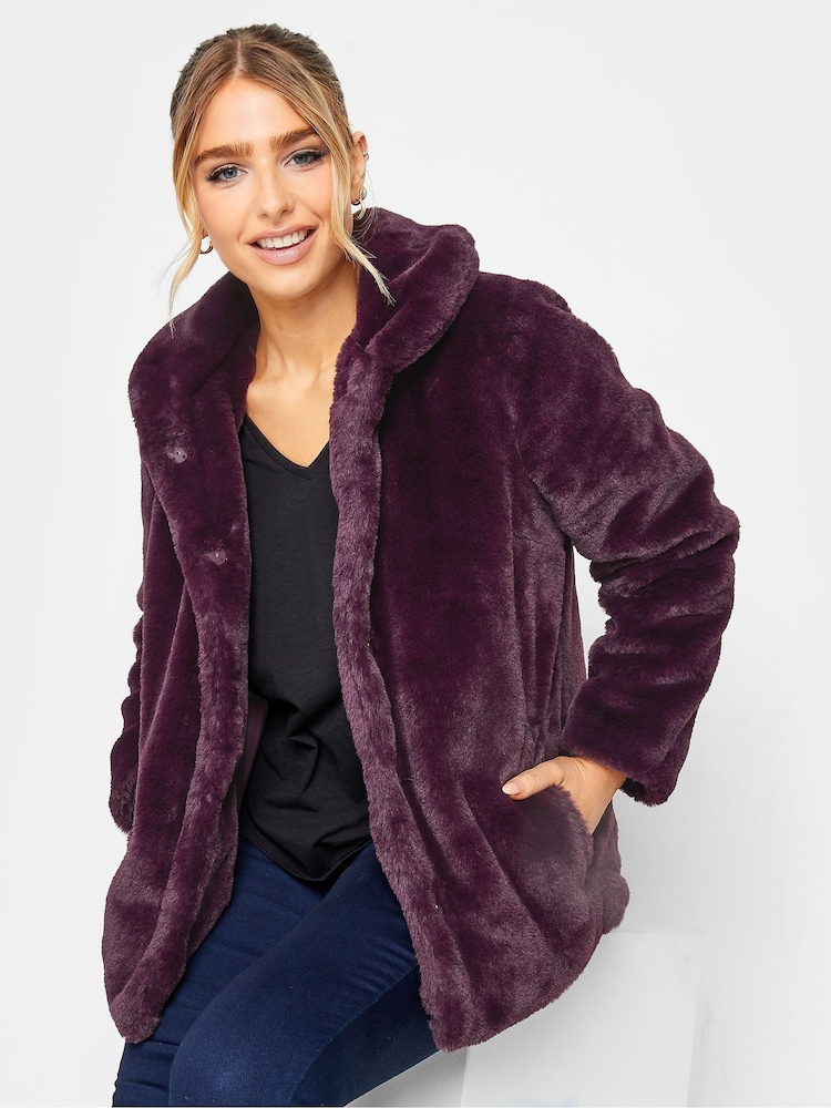 M&Co Red Faux Fur Coat - Image 4 of 4