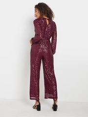 M&Co Red Sequin Wrap Jumpsuit - Image 2 of 5