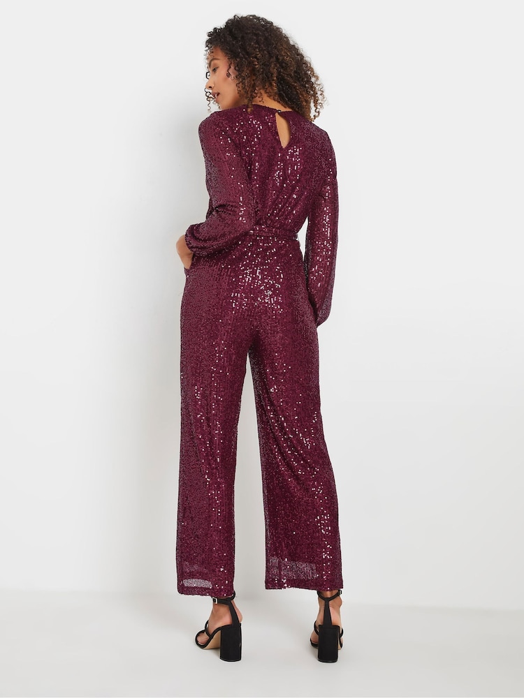 M&Co Sequin Wrap Jumpsuit - Bild 2 von 5 M&Co Sequin Wrap Jumpsuit - Bild 2 von 5