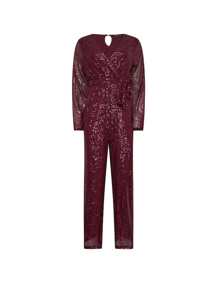 M&Co Red Sequin Wrap Jumpsuit - Image 5 of 5