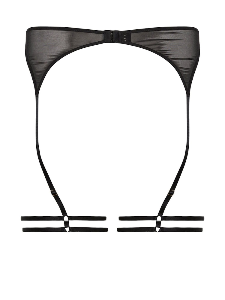 Yours Curve Black Eleanor Embellished Thigh Harness Bra - Image 3 of 3