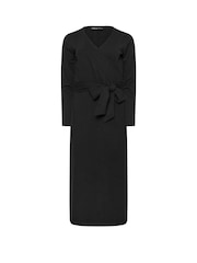 M&Co Black Plain Wrap Front Dress - Image 5 of 5