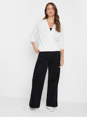 M&Co White 3/4 Sleeve Wrap Top - Image 2 of 5