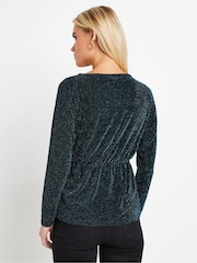 M&Co Black Brillo Wrap Top - Image 2 of 5