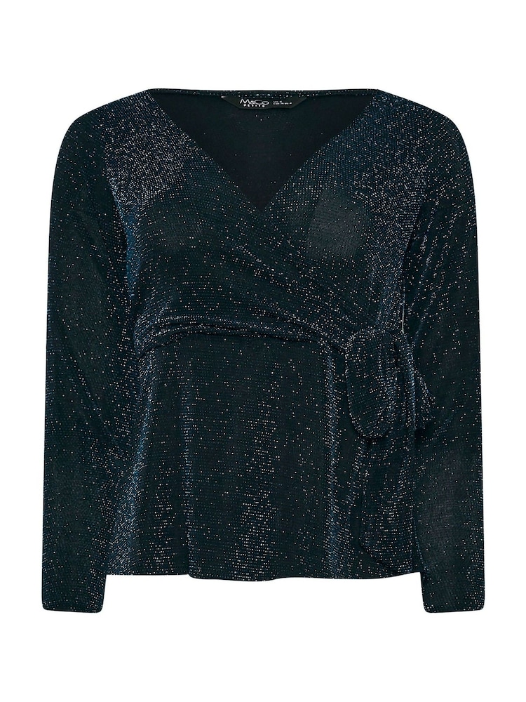M&Co Black Brillo Wrap Top - Image 5 of 5