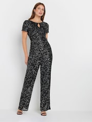 M&Co Silver Keyhole Sequin Jumpsuit - Image 1 of 5