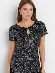 M&Co Silver Keyhole Sequin Jumpsuit - Image 4 of 5