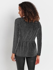 M&Co Black Brillo Wrap Top - Image 3 of 5