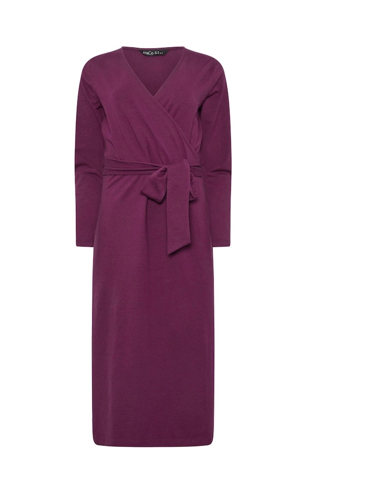 M&Co Purple Plain Wrap Dress - Image 5 of 5