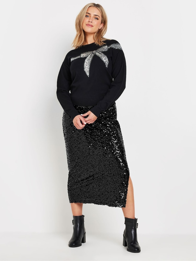 M&Co Black Sequin Skirt - Image 2 of 5