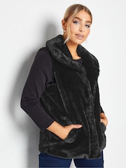 M&Co Black Faux Fur Gilet - Image 1 of 4