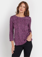 M&Co Purple 100% Cotton Plain Animal Print T-Shirts 2 Pack - Image 1 of 5