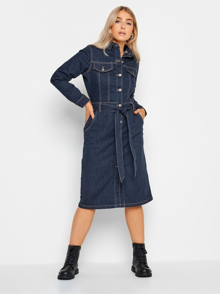 M&Co Blue Denim Shirt Dress - Image 1 of 8