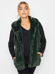 M&Co Green Faux Fur Gilet - Image 1 of 5