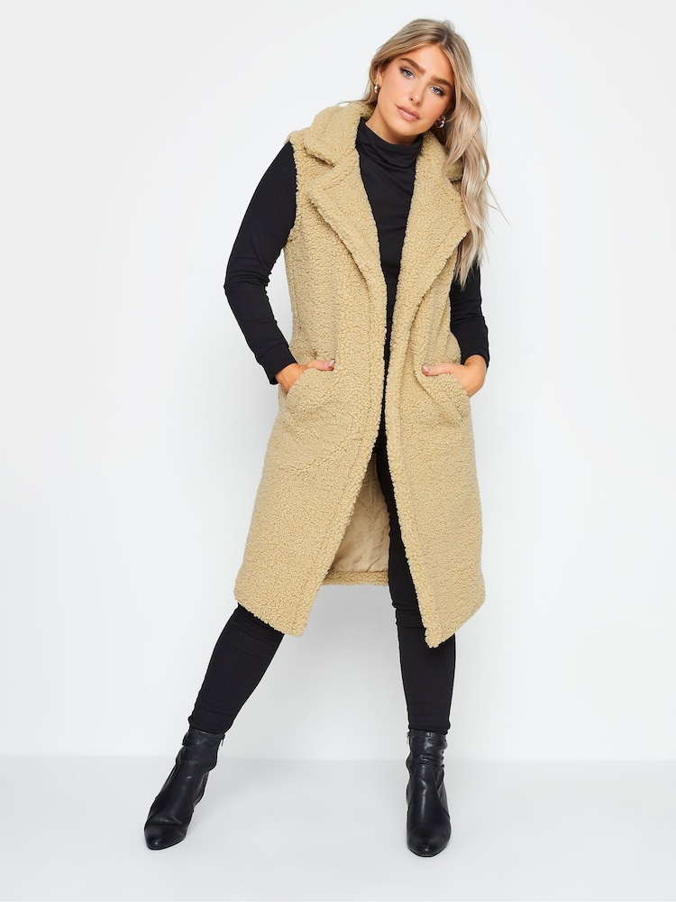 M&Co Natural Borg Longline Gilet - Image 2 of 4