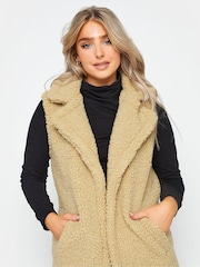 M&Co Natural Borg Longline Gilet - Image 4 of 4