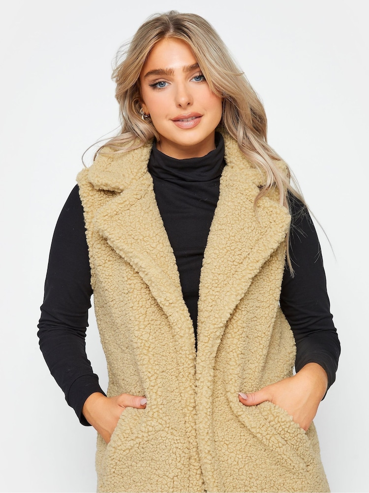 M&Co Natural Borg Longline Gilet - Image 4 of 4