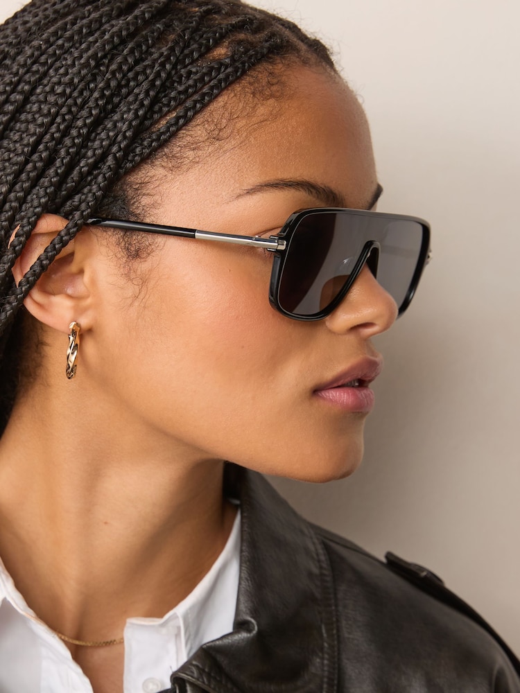Black Wrap Sunglasses - Image 1 of 5 Black Wrap Sunglasses - Image 1 of 5