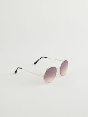 Metallic Round Metal Frame Sunglasses - Image 1 of 3
