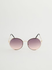 Metallic Round Metal Frame Sunglasses - Image 2 of 3