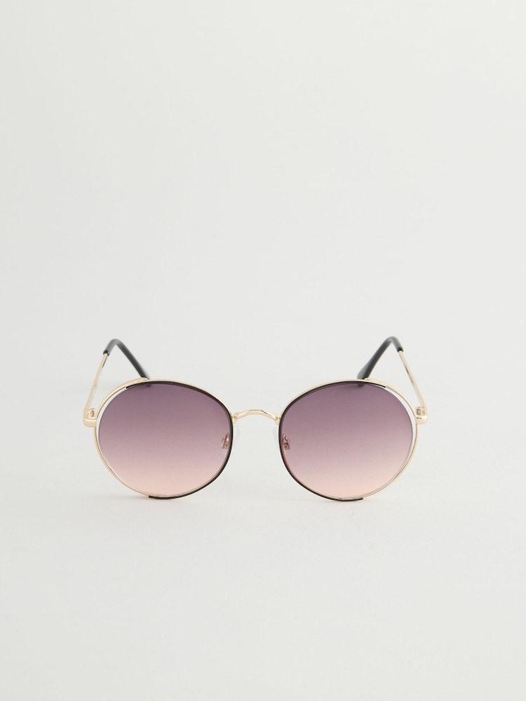 Metallic Round Metal Frame Sunglasses - Image 2 of 3
