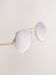Metallic Round Metal Frame Sunglasses - Image 3 of 3