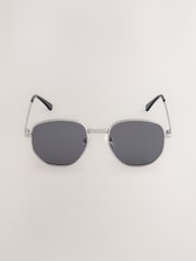 Silver Round Metal Frame Sunglasses - Image 4 of 6