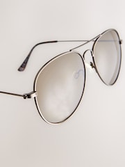 Chocolate Brown Classic Aviator Style Sunglasses - Image 3 of 3