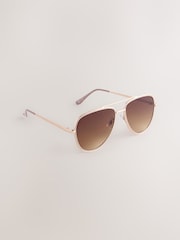 Nude Bling Aviator Sunglasses - Image 4 of 7