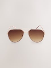 Nude Bling Aviator Sunglasses - Image 5 of 7