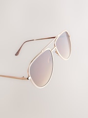 Nude Bling Aviator Sunglasses - Image 6 of 7