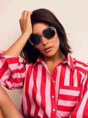 Grey Bling Wrap Sunglasses - Image 2 of 7