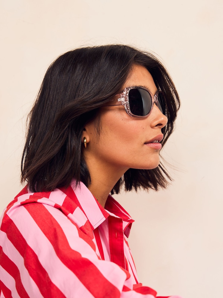 Grey Bling Wrap Sunglasses - Image 3 of 7