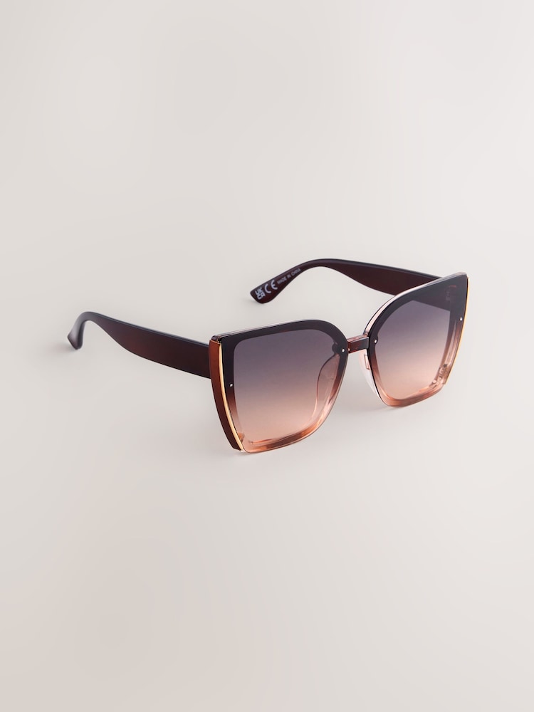 Bronze/Pink Square Cat Eye Sunglasses - Image 1 of 4