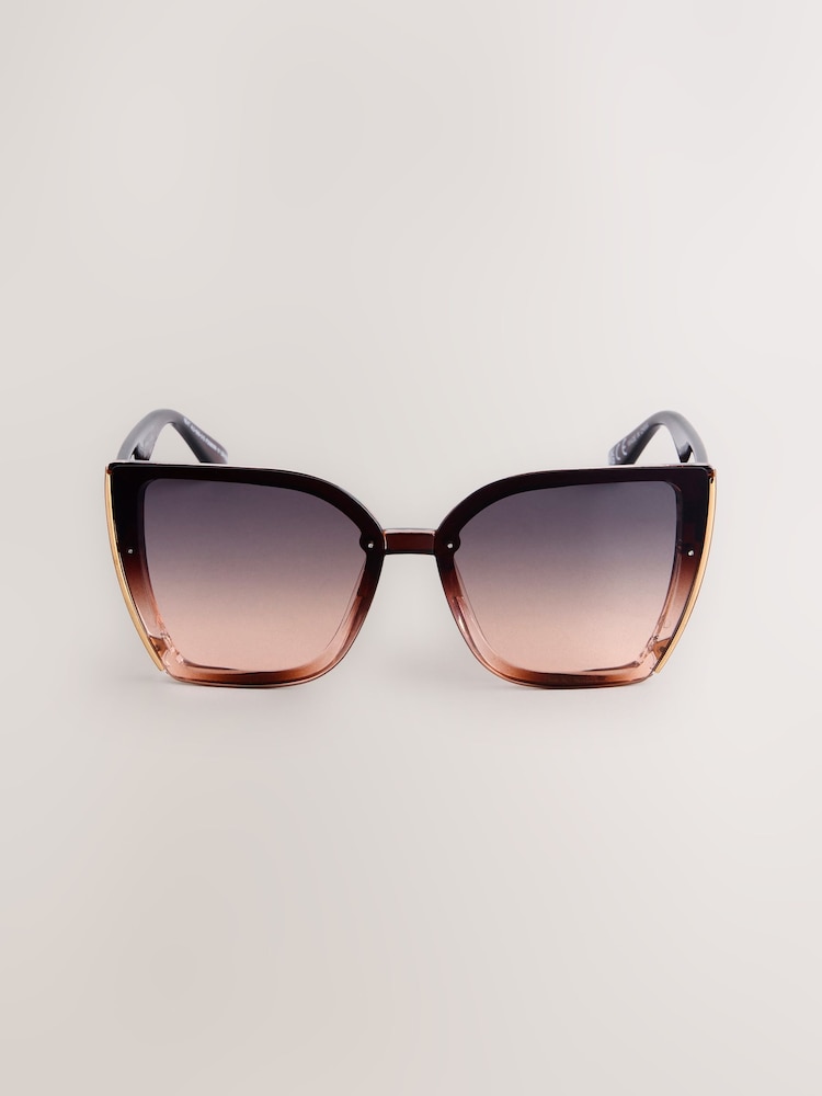 Bronze/Pink Square Cat Eye Sunglasses - Image 2 of 4