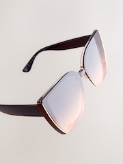 Bronze/Pink Square Cat Eye Sunglasses - Image 3 of 4
