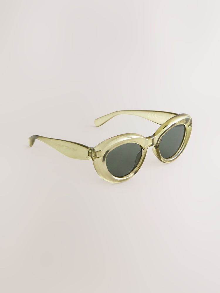 Sage Green Oval Sunglasses - Image 1 of 3