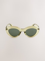 Sage Green Oval Sunglasses - Image 2 of 3