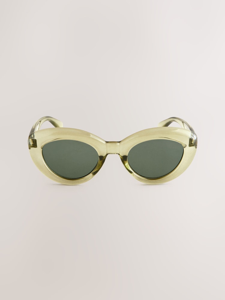Sage Green Oval Sunglasses - Image 2 of 3
