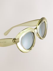 Sage Green Oval Sunglasses - Image 3 of 3