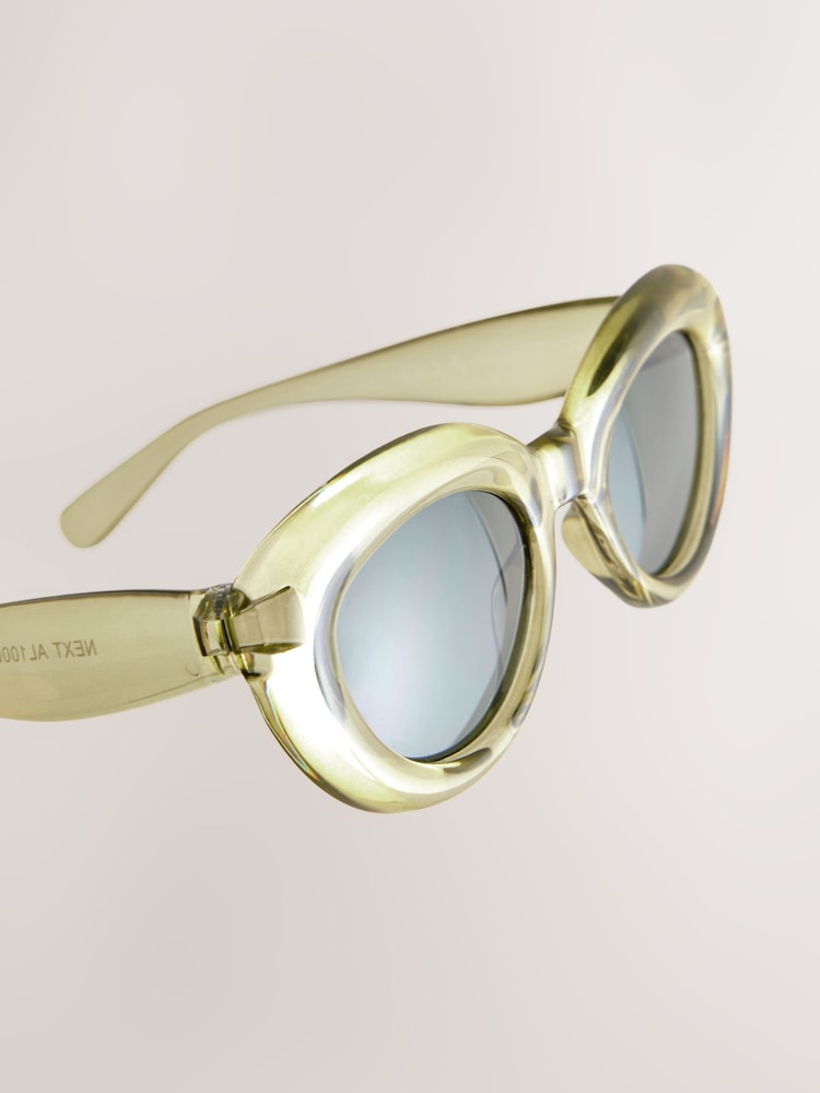 Sage Green Oval Sunglasses - Image 3 of 3