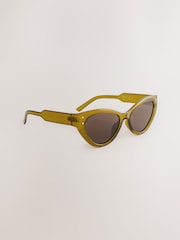 Olive Green Slim Cat Eye Sunglasses - Image 5 of 7