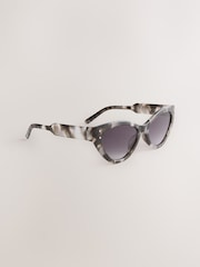 Tortoiseshell Brown Slim Cat Eye Sunglasses - Image 5 of 7