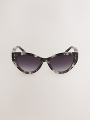 Tortoiseshell Brown Slim Cat Eye Sunglasses - Image 6 of 7