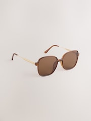 Caramel Brown Square Frame Sunglasses - Image 4 of 6
