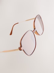 Caramel Brown Square Frame Sunglasses - Image 6 of 6