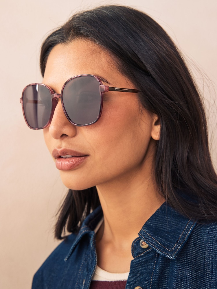 Tortoiseshell Brown Square Frame Sunglasses - Image 1 of 5