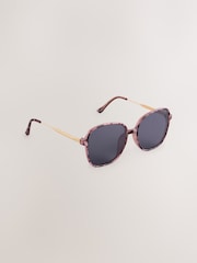 Tortoiseshell Brown Square Frame Sunglasses - Image 3 of 5